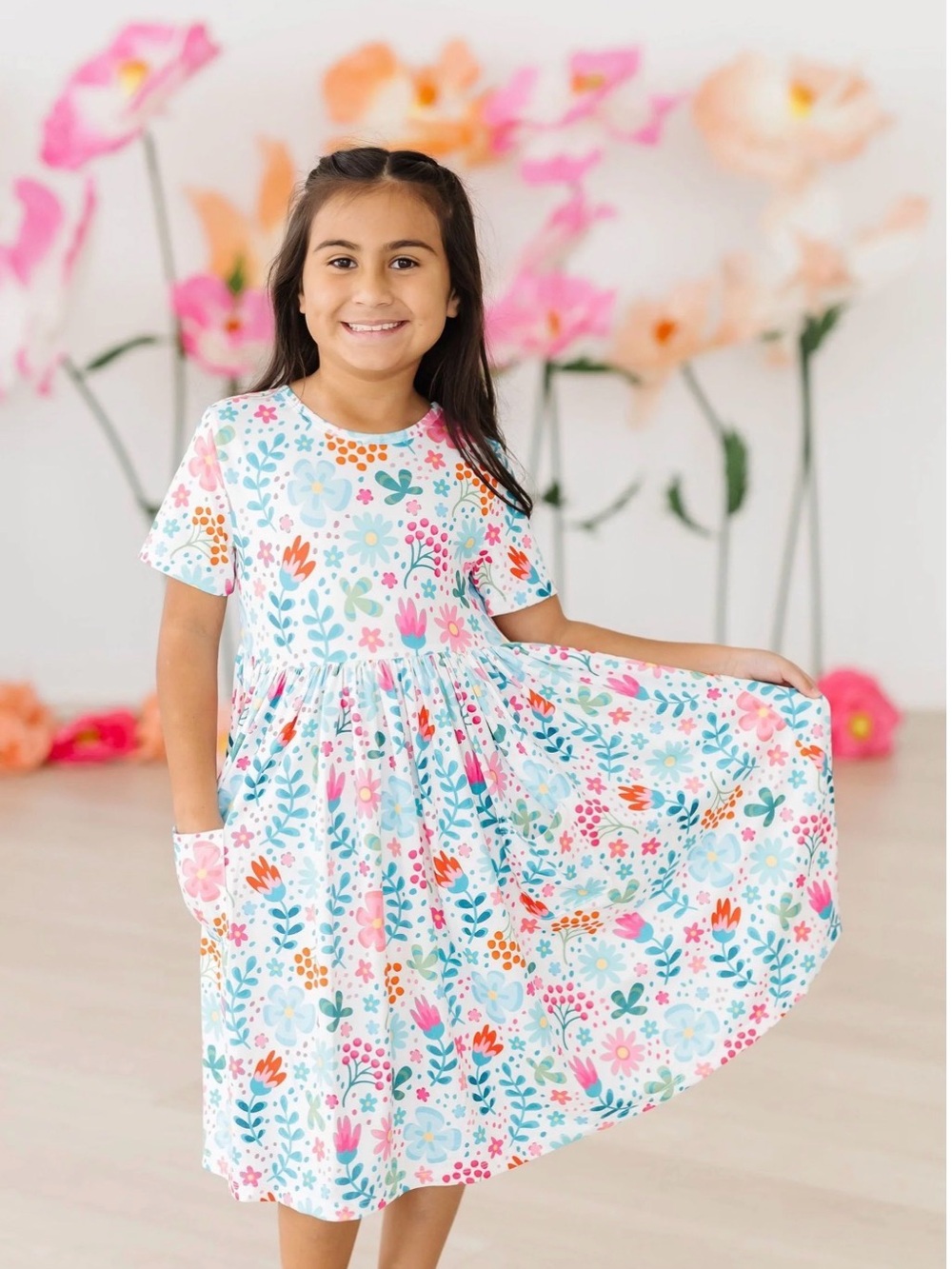 Mila & Rose SUNLIT GARDEN S/S POCKET TWIRL DRESS NWOT